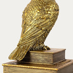 MXARLTR Decorative Owl Bookends, Book Ends for Shelves, Vintage Resin Bookends with Anti-Slip Base for Books Lovers Home Office Decor Book Holder (Gold)