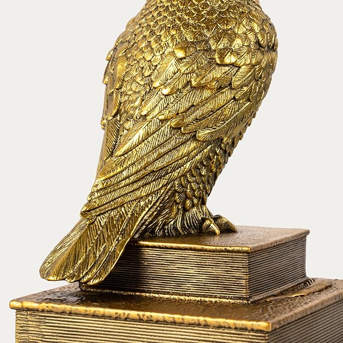 MXARLTR Decorative Owl Bookends, Book Ends for Shelves, Vintage Resin Bookends with Anti-Slip Base for Books Lovers Home Office Decor Book Holder (Gold)