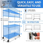 4000 LBS Heavy Duty Metal Shelving Unit – 36x18x76 NSF 5-Tier Wire Rack with Wheels, Adjustable Garage Storage Shelves, Chrome Wire Shelving for Kitchen, Warehouse, Bakers Rack – Crescent