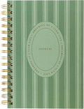 Graphique Cottage Stripe Hardbound Spiral Journal, 160 Ruled Pages Hard Cover Notebook, Diary, Lists, Record Month and Date, Premium Paper, 6” x 8”