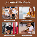 IN-LUXPRO Planner 2026 Daily Weekly and Monthly,11.5"x8.5",12 Months Spiral Bound Calendar Agenda with Self-adhesive Pen Holder,2026 Appointment Book with Vegan Leather Soft Cover,Brown