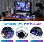 LQFIWSS Tokyo Street Cute Large Gaming Mouse Pad, Purple Blue Anime City XXL, 35.4L x 15.7W inches, Fabric, Polyvinyl Chloride, Office Products