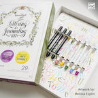 Speedball Hand-Lettering & Journaling Set, Brush Tip Pens Calligraphy, Beginners, Bullet Journaling Pens For Writing, Calligraphy Book, Bullet Journal Coloured Writing Pens, Creative Lettering