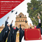 Fainne 120 Packs Certificate Holders Bulk, Diploma Covers Gold Foil Border, Document Covers for Letter Size 8.5x11 Award Certificates, Cardstock, Document Papers, Paper Card Stock(Bright Red)