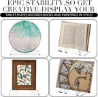 Jetec Acrylic Book Stand Clear Easel Stand for Display Acrylic Plate Postcard Picture Display Holder for Picture Book Decorative Plate Platter Photo (11 x 6 x 12 Inch)