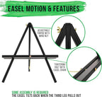 U.S. Art Supply 20" Black Wood Tabletop Easel (2 Pack) - Adjustable A-Frame Canvas Stand for Painting Party & Signs - Table Top Easel for Painting, Canvas Holder, Crafts, Photos, Pictures