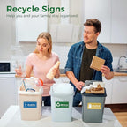 6PCS Recycle Sign Stickers for Trash Bins,Self-adhesive Waterproof Trash Recycle Stickers, Recycling Labels for Trash Can, Home, Office, Apartment, Hotel, School and Public Area