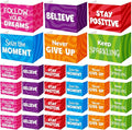 Honoson 24 Pcs Bulk Inspirational Privacy Folders for Students Cardboard Test Privacy Boards Motivational Words Desk Dividers Shield for Classroom School Study Supplies, 6 Styles(Affirmation)