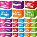 Honoson 24 Pcs Bulk Inspirational Privacy Folders for Students Cardboard Test Privacy Boards Motivational Words Desk Dividers Shield for Classroom School Study Supplies, 6 Styles(Affirmation)