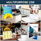 xydstay Acrylic Brochure Holder 8.5x11 Inches Slant Back Design, Clear Display Stand, Plastic Table Stand Sign Holder,Pamphlet Holder Flyer Holder, Acrylic Display Stand,for Office, Home, Store, 2 Pack