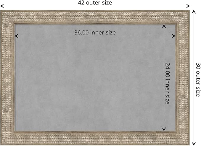 Amanti Art Silver Framed Magnetic Board 30x42 Large Vision Board for use with Magnets, 100% Metal Sheet to Display Items as Office Decor or for Home Organization in mudroom, Kitchen or Kids Room