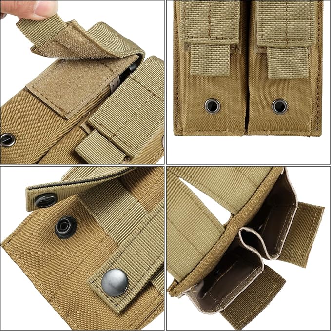Tactical Single/Double Pistol Mag Pouch Outdoor Molle Open-Top Magazine Pouch for Glock M1911 92F