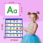 Desktop Pocket Chart, 120 Dry-Erase Double Sided Cards Includes 26 Letters with Images and 120 First Words, Self-Standing Tabletop Pocket Chart for Kids Teacher Classroom Home Use (13 X 12inch)