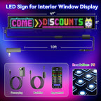 Large Programmable LED Sign, P5 Resolution Indoor Store LED Sign, Bluetooth APP, for Business Retail Shop Window Display (37"x 8")