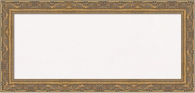 Amanti Art White Cork Board for Wall, 16x34 Vision Board with Gold Frame, Medium Corkboard Office Decor for Home Organization, Traditional Corkboard Pinboard to Display Items for Home Organization