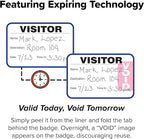 Threshold Tab Expiring Visitor Badge Sign-in Book (200 Badges) | Name Tag Stickers | Hospital, Office & Secretary Supplies | School Hall Passes | Visiting Tag for Hospital | Expiring Visitor Badges
