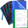 Maitys 25 Pack Durable Clear Report Covers with Rotary Clip 11 x 9 in Letter Size Presentation Folders Transparent Front Cover Portfolio Folder Resume Folder Interview Report Folders (Multicolor)
