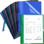 Maitys 25 Pack Durable Clear Report Covers with Rotary Clip 11 x 9 in Letter Size Presentation Folders Transparent Front Cover Portfolio Folder Resume Folder Interview Report Folders (Multicolor)