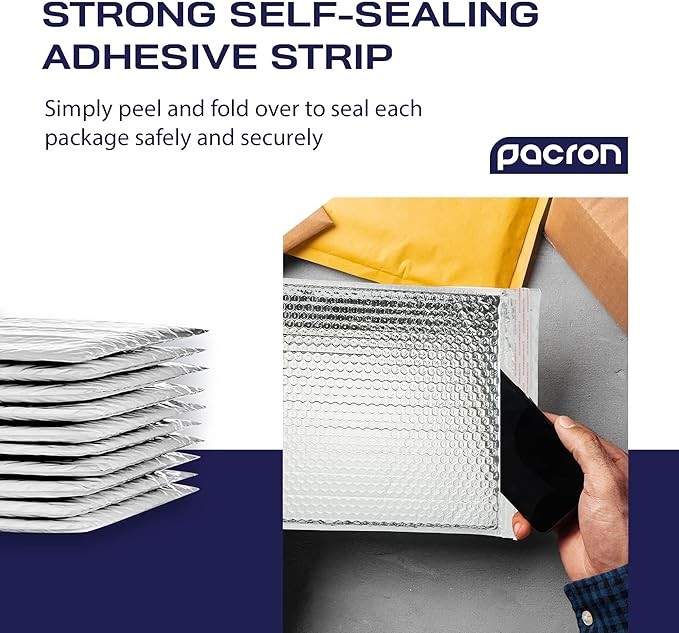 300-Pack Insulated Silver Thermal Bubble Mailers 18 x 23 - Waterproof Metallic Foil Self-Sealing Padded Envelopes for Cold Shipping, Perishables, Food, Cosmetics, Pharmaceuticals
