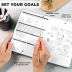 Clever Fox Ultimate Achiever’s Goal Planner - Focus & Productivity 90 Day Journal. Undated Daily Weekly Monthly Planner Organizer & Hourly Schedule Notebook - Hardcover, A5 Size, Turquoise