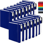 feela 15 Pack Pocket Small Notebooks Bulk, Mini Cute Notepads Hardcover College Ruled Lined Journals with Pen Holder for School Business Memos, with 15 Black Pens, 3.5”x 5.5”, A6, Navy