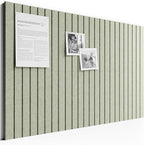 Bumusty Large Cork Board Alternative-36 x24 Felt Bulletin Board Tiles, with 30 Pushpins, 40 Adhesive Tabs, 6-Pack Slat Wall Paneling, Cork Boards for Office Push Pin Board Felt Board-Sage