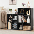 VECELO Wide Bookshelf Set, Fits 9.3" × 10-12.8" Hardcovers, Cube Storage Bookcases, Free-Standing for Living Room, Bedroom, Home Office, 2/3-Tier, 2-Pack, Black