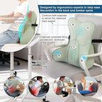 Ailuteie Ergonomic Lumbar Support Pillow(Pat. Pend) – Multi-Functional Back Cushion with Firm Support for Reading, Working & Driving,Celadon Green