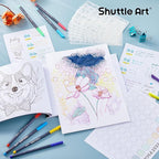 Shuttle Art Fineliner Pens, 100 Colors 0.38mm Fineliner Color Pen Set Fine Line Drawing Pen Fine Point Markers Perfect for Adult Coloring Books Drawing and Journal Art Projects