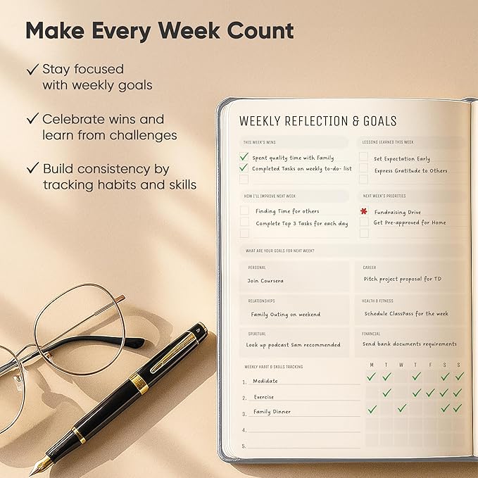 Daily Planner 2026 (5" x 8") - The Ultimate Daily Workflow Planner with Hourly Schedule & Task List to Achieve Your Goals by PRODUCTIVITY STORE (A5, Grey)