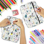YOUSHARES Colored Pencil Case 220 Slots Pen Case Organizer With Handy Wrap & Zipper, Multilayer Holder for Prismacolor Colored Pencils & Gel Pen (Forest)