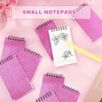 Tenceur 2 Pcs Pocket Notebook Small 3x5 Inch Spiral Notepads Mini Top Bound Notebook with Lined 120 Pages Ruled Memo Pads for Office College Nurse Essentials Back to School Gift (Glitter Pink)