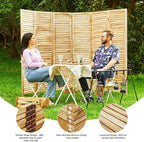 Room Dividers and Folding Privacy Screens, Wood Louvered Separators Divider Wall for Home Office Bedroom - 6 Panels, 67 * 90inch (Wood)