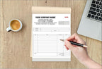 Custom Carbonless Invoice Book with Logo, Personalized Cover & Inner Pages, 2 Part NCR Receipt & Work Order Forms, Easy Tear, Writing Shield for Small Business (2-Part [White/Yellow], 8.3 x 5.5INCH)