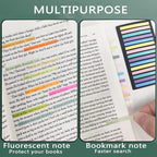 Potanro Sticky Tabs 2300 Pcs Translucent 10 Sheets Highlighter Book Tape Long Highlighting Sticky Tabs for Annotating Books, Aesthetic Office Suppliesbook for Annotating Books