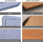 Lightomorrow Bulletin Board, 24 x 18 inches Felt Board Decorative Pin Board, Cork Board Alternative for Wall, Foldable Photo Board Self-Adhesive Vision Board with 20 Pushpins - Lavender Blue