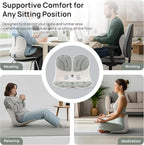 CabeVibe CabSupport Lumbar Support for Office Chair M5 – Ergonomic Support Seat for Posture Correction and Lower Back Pain Relief – Portable, Washable Pads for Office, Home, Car & Floor Sitting