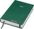 Wykeham's Executive 2026 Daily Journal Planner – US Public Holidays & Format – Customization Available (Personalized Racing Green, 8.5"×5.5")