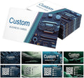 Custom Business Cards - Customizable Logo/Text/QR Code, 300gsm Matte Paper Front & Back Sides Printed, for Auto Repair Stores, Car Rental Stores