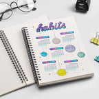 EMSHOI Graph Spiral Notebook 4 Pack, A5 Graph Paper Notebook/Journal, Waterproof PVC Cover, 100GSM Thick Paper, with Free Sticky Notes, 80 Sheets/160 Pages Per Book, 5.7" x 8.22", Coffee Blue