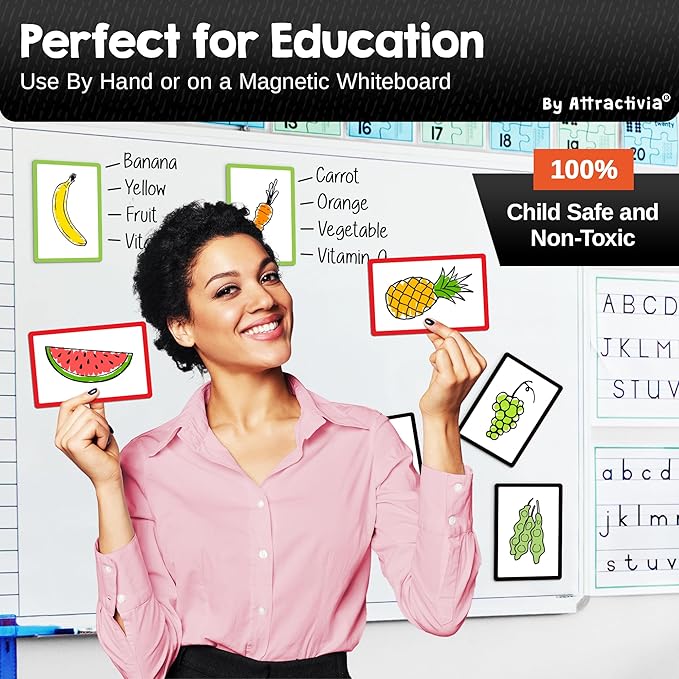Attractivia Dry Erase Magnetic Labels 5.6 x 3.7 in, Color Borders, Large Dry Erase Magnets, 36-Pack, Erasable Write-On All-Purpose Labels, for Office, Kanban Boards, Education, Home, Whiteboard