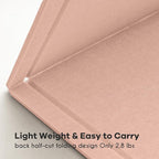 Large Bulletin Board - 48 x 36 Inches, Decorative Felt Pin Board for Wall - 4' x 3' Foldable Photo Display Board with Self-Adhesive Tape,Includes 20 Push Pins - Mauvey Pink
