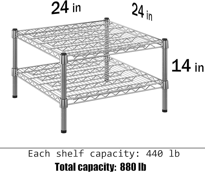 Regal Altair 24" Deep x 24" Wide x 14" Height Wire Shelving Kit | 2-Tier | NSF Commercial Storage Rack Unit
