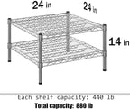 Regal Altair 24" Deep x 24" Wide x 14" Height Wire Shelving Kit | 2-Tier | NSF Commercial Storage Rack Unit