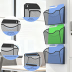 Gawerk Mesh Hanging Wall File Holders, Metal Vertical Wall Basket Mail Organizer for Office/Home (Black, 3 Pack Magnetic)