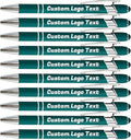 HEYZARDA Personalized Pens with Name Text Logo Custom Ballpoint Pen for Business Office Events with Stylus for Touchscreen 50 Pcs Dark Green