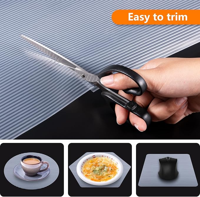 Shelf Liners for Kitchen Cabinets Non Adhesive Drawer Liner EVA Material Cupboard Mat Waterproof Refrigerator Mats Washable Fridge Liner for Cupboard and Desks Clear Shelf Liner 23.6 x 393.7 Inches
