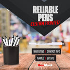 RevMark Personalized Ballpoint Pen, Custom Printed Name, Business or Event Information, Timeless Advertising, USA Made Pens, Promotional Marketing, Smooth Black Ink, Bulk Pack (White,500 Ct.)