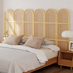 Svimi Room Dividers and Folding Privacy Screens, 5.6 Ft Double Hinged Rattan Partition Freestanding Wall Room Divider for Home - 6 Panels (Natural)
