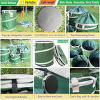 46-Gallon Collapsible Trash Can (22x28 in) Hard-Shell Bottom Yard Garden Bag,Big Leaf Bag,Yard Waste Bag,Debris Container,Pop-Up Recycling Bin,Camping Waste Bin,Laundry Hamper,Lawn Grass,Weeds Barrel
